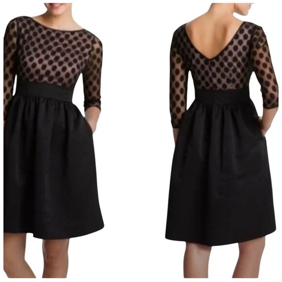 Eliza J Women’s black dress, mesh with dot, Size 6 - Picture 1 of 8